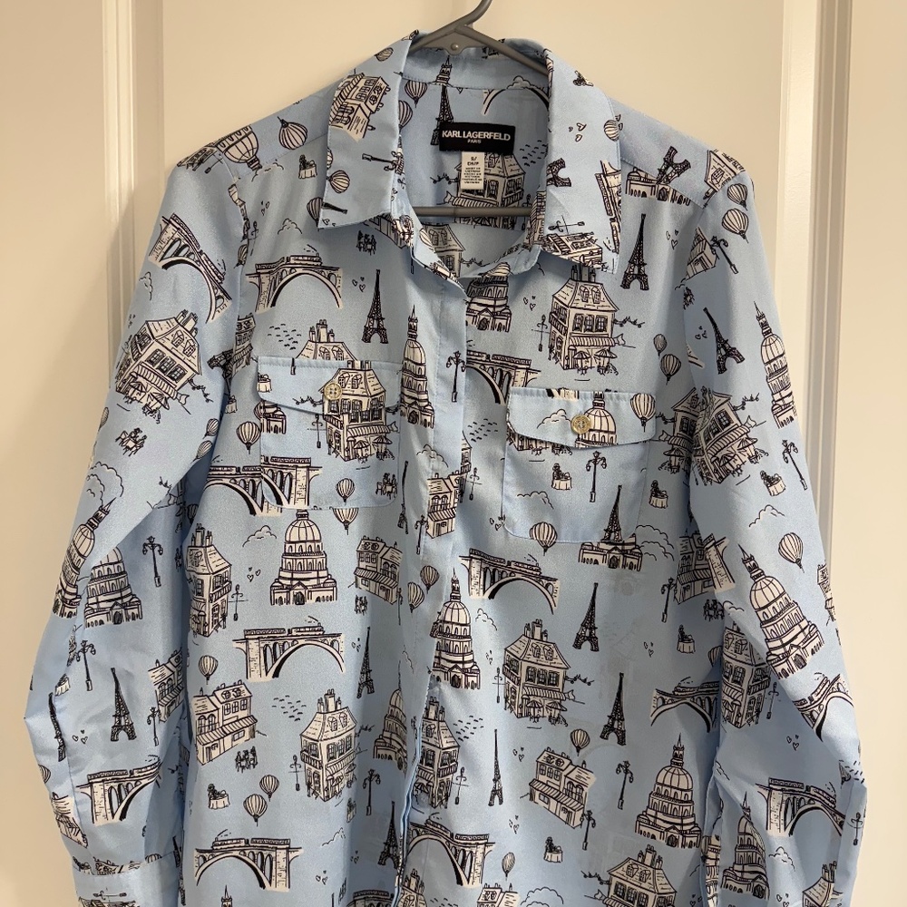 Karl Lagerfeld Paris Long sleeve bottom Shirt- New without Ta, size S